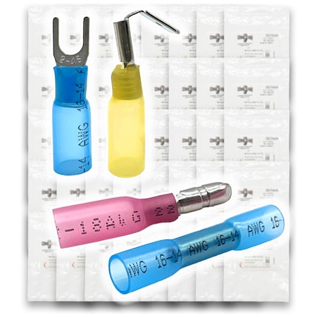 Boltsandnuts.Com Marine Grade Heat Shrink Terminal Connectors Assortment - 960 Pieces Assortment Kit #407